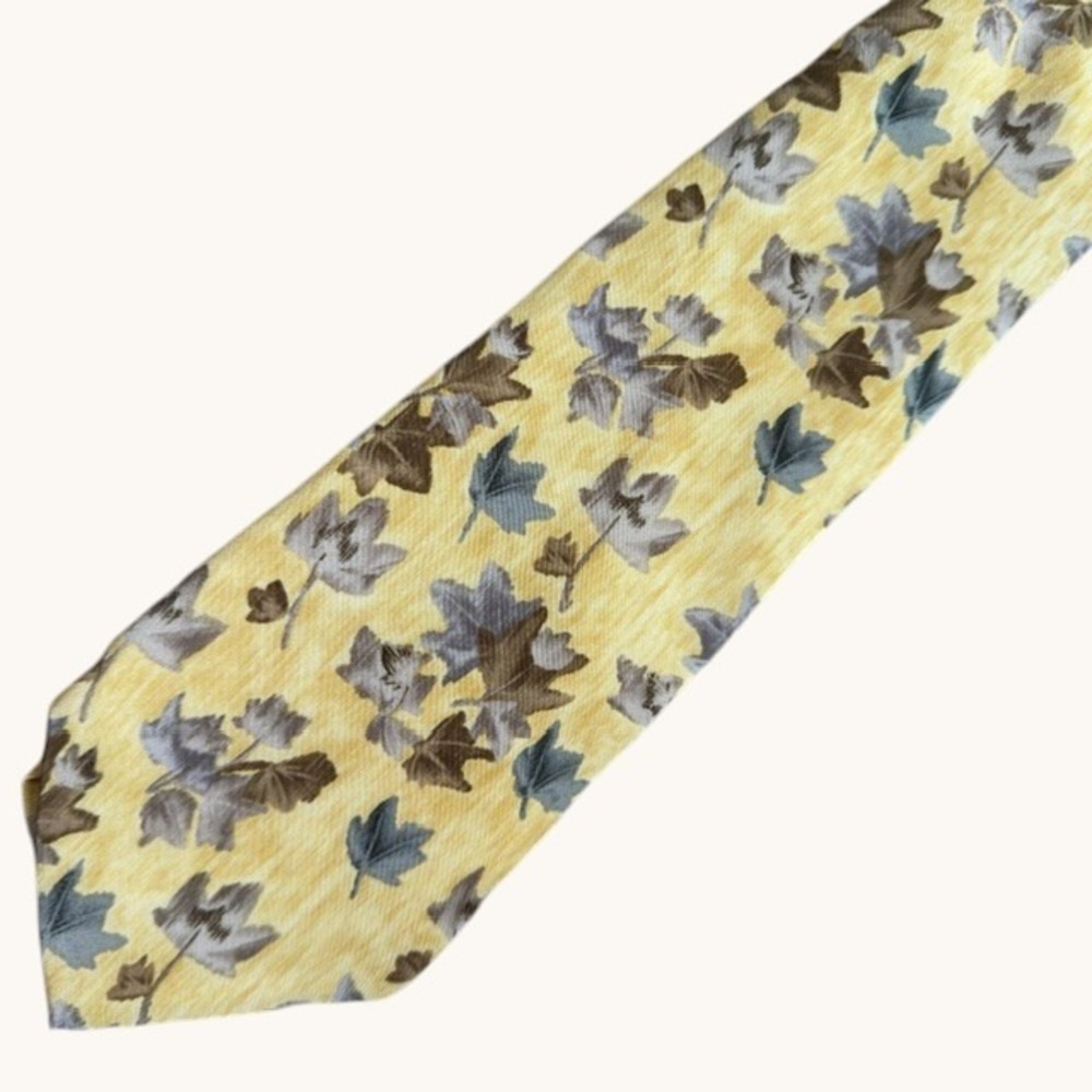 Lot of 8 Mixed Gold Yellow Mens Silk Neckties Nautica Haggar Morgan Hart Vintage - Picture 9 of 16